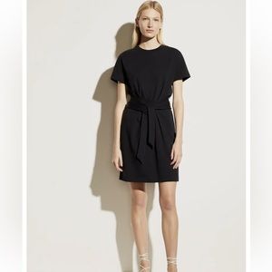 VINCE short sleeve, tie-waist dress.